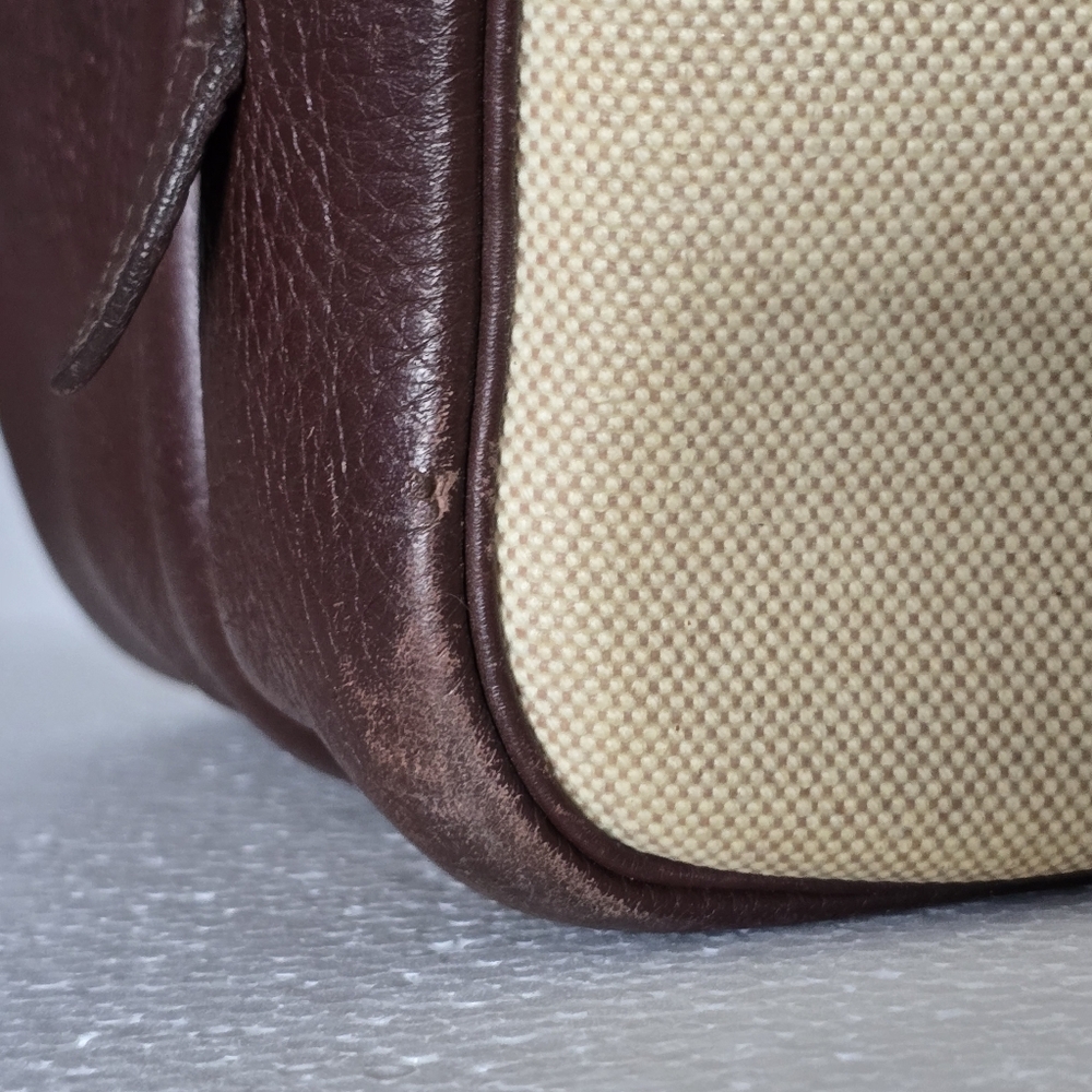 Hermès Helena Messenger Bag in Tobacco Leather and Toile Canvas Authentic - Picture 13 of 16